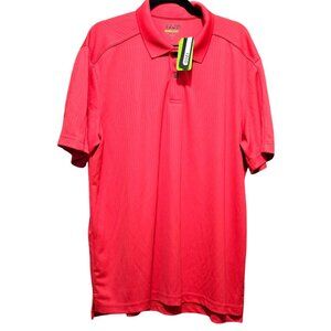 Izod Men's Cool FX Performance Polo Shirt L/G Salmon